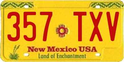 NM license plate 357TXV