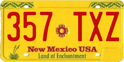 NM license plate 357TXZ