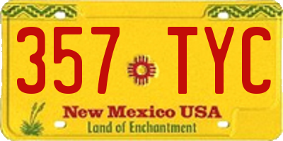 NM license plate 357TYC