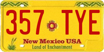 NM license plate 357TYE