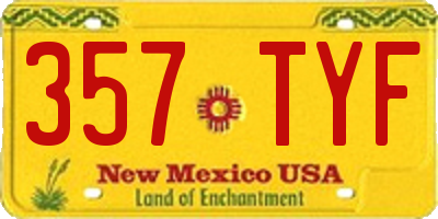 NM license plate 357TYF
