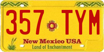 NM license plate 357TYM