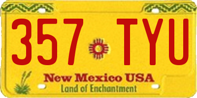 NM license plate 357TYU