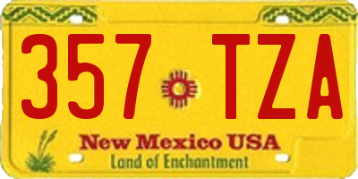 NM license plate 357TZA