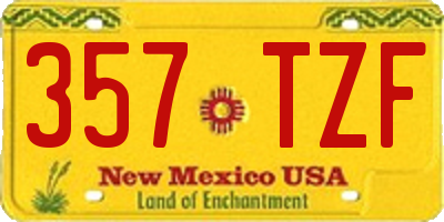 NM license plate 357TZF