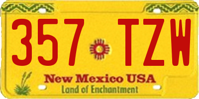 NM license plate 357TZW