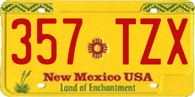 NM license plate 357TZX