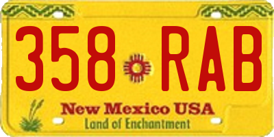 NM license plate 358RAB