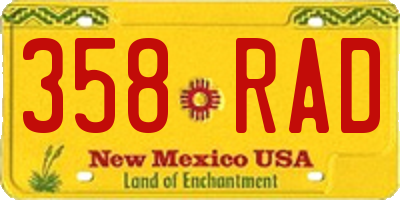 NM license plate 358RAD