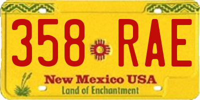 NM license plate 358RAE