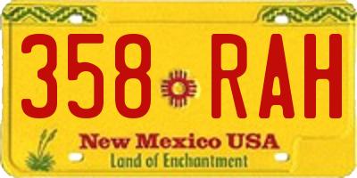 NM license plate 358RAH