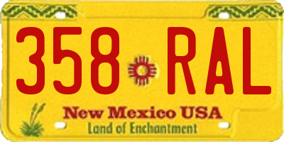 NM license plate 358RAL