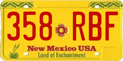 NM license plate 358RBF