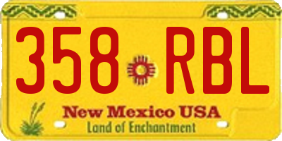 NM license plate 358RBL