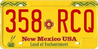 NM license plate 358RCQ