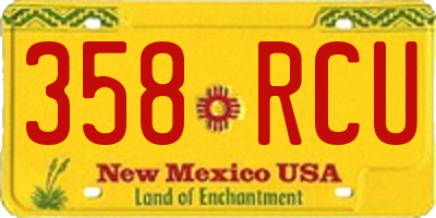 NM license plate 358RCU