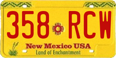 NM license plate 358RCW