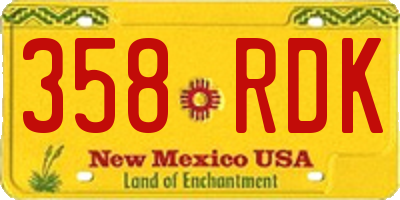 NM license plate 358RDK