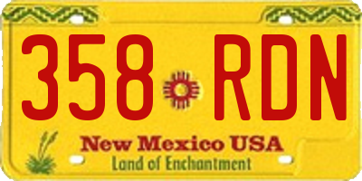 NM license plate 358RDN