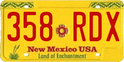 NM license plate 358RDX