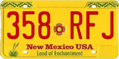 NM license plate 358RFJ