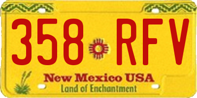 NM license plate 358RFV