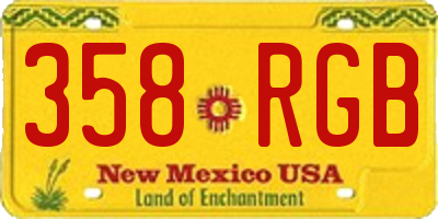 NM license plate 358RGB