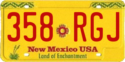 NM license plate 358RGJ