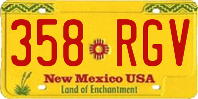 NM license plate 358RGV