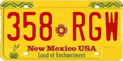 NM license plate 358RGW
