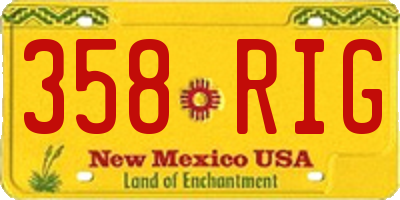 NM license plate 358RIG