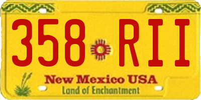 NM license plate 358RII