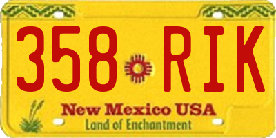 NM license plate 358RIK