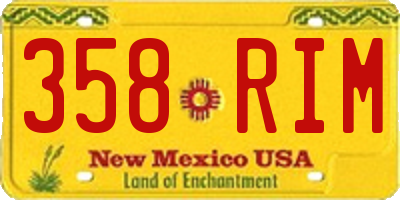 NM license plate 358RIM