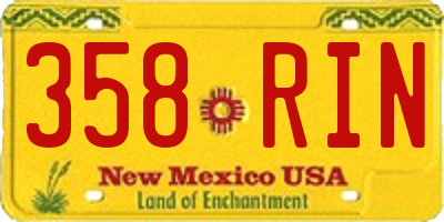 NM license plate 358RIN