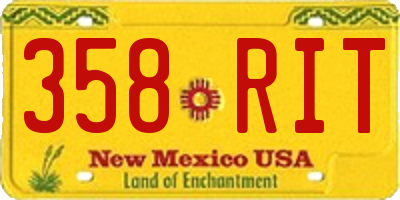NM license plate 358RIT