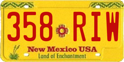 NM license plate 358RIW