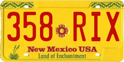 NM license plate 358RIX