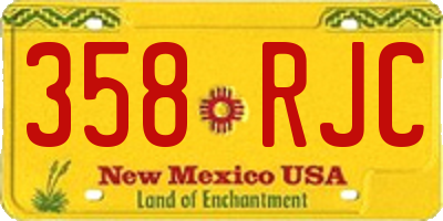 NM license plate 358RJC