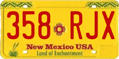 NM license plate 358RJX