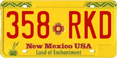 NM license plate 358RKD