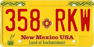 NM license plate 358RKW