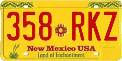 NM license plate 358RKZ