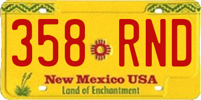 NM license plate 358RND
