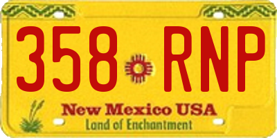 NM license plate 358RNP