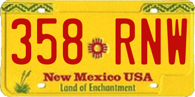NM license plate 358RNW