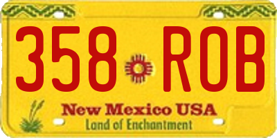 NM license plate 358ROB