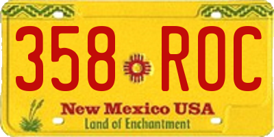 NM license plate 358ROC