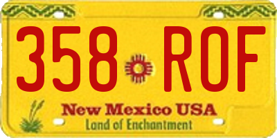 NM license plate 358ROF