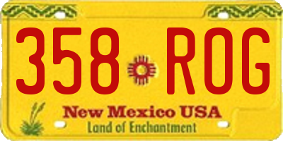 NM license plate 358ROG